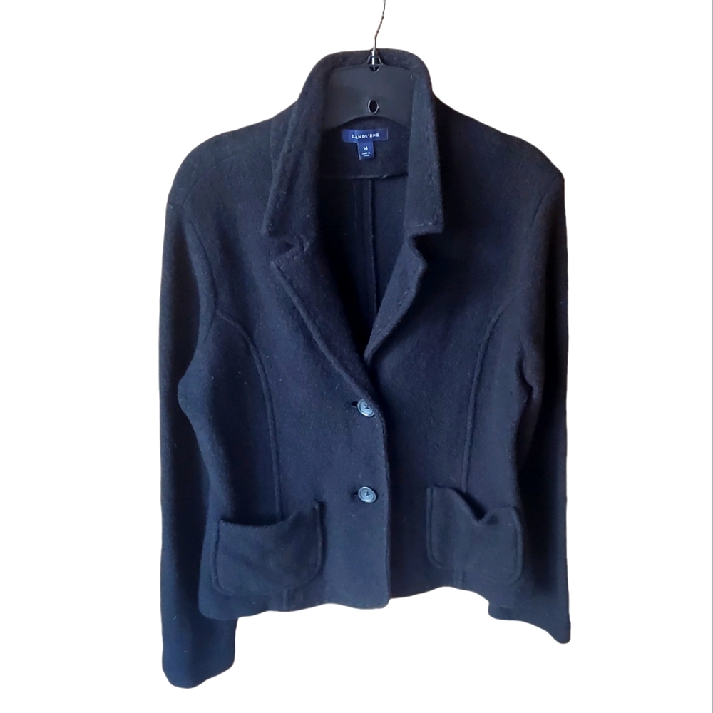 Lands' End Black Wool Jacket 14